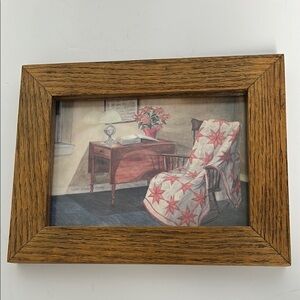 Vintage 1988 Amish Folk Art Decor Artist Signed Susie Riehl Framed Country Print